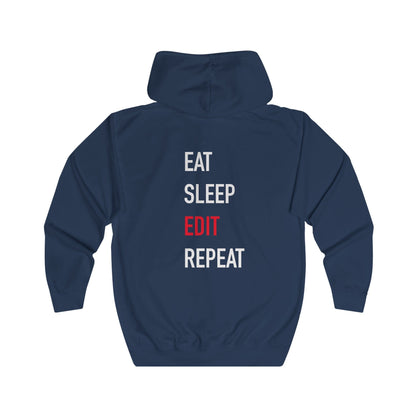 Eat Sleep Edit Repeat Full Zip Hoodie