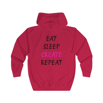 Eat Sleep Create Repeat Full Zip Hoodie